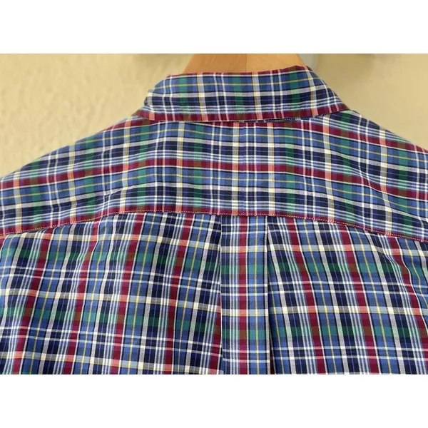 Ralph Lauren Women’s SP Petite Blue Plaid Long Sleeve Button Down Western Prep - Image 5