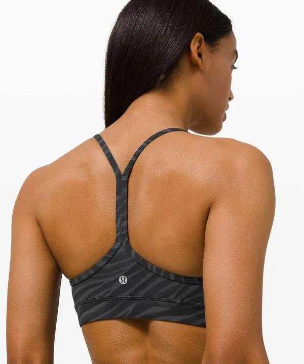 Lululemon Athletica Le Tigre Camo Deep Coal Multi Lululemon Flow Y Bra Women's 4 - Image 2