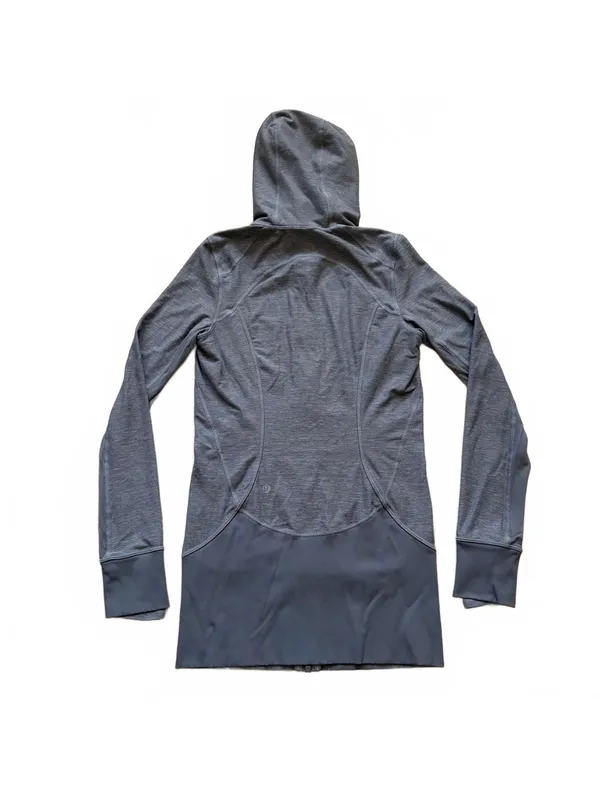 Lululemon Daily Practice Jacket Hoodie Luon Heathered Slate Gray Women's Size 4 - Image 4