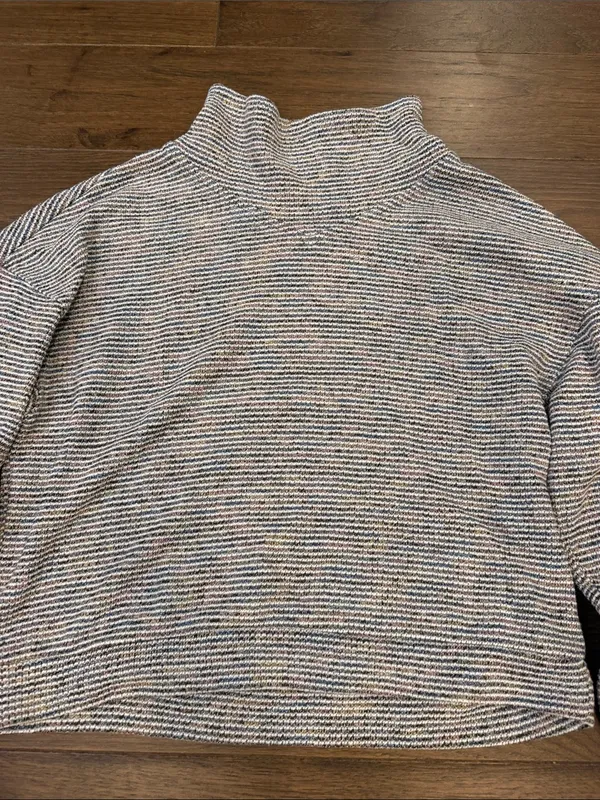 Madewell Textured Turtleneck Sweater in Heathered Neutrals Size Medium - C68-023 - Image 2