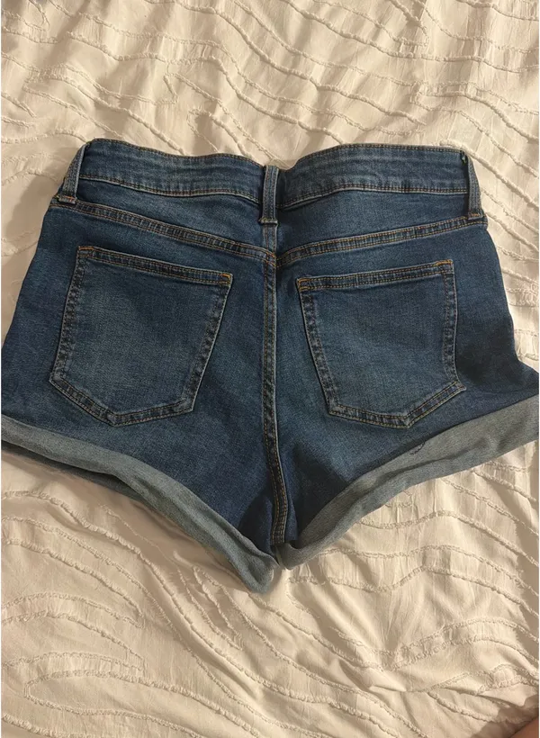 Dark blue denim shorts - Image 2