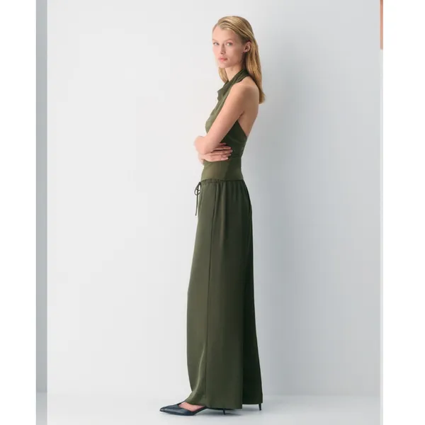 Aritzia Wilfred The Lodge Pant Satin Dark Olive - Image 2