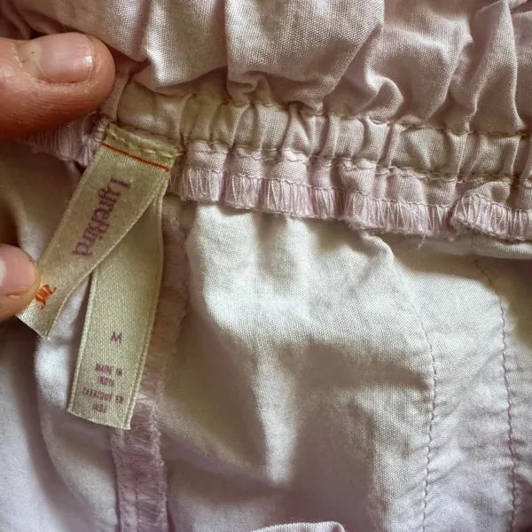 Lyrebird Pink Cottagecore Whimsy Cotton Embroidered Floral Lace Bermuda Shorts M - Image 5