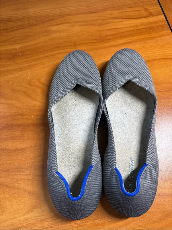 Rothy’s “The Flat” Round Toe Charcoal Grey Ballet Flat Shoe Comfort Slip On Mesh - Image 3