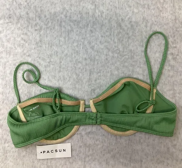 PacSun‎ Swim Eco Green Ribbed Underwire Bikini Top Large NWT 0501-030 - Image 2