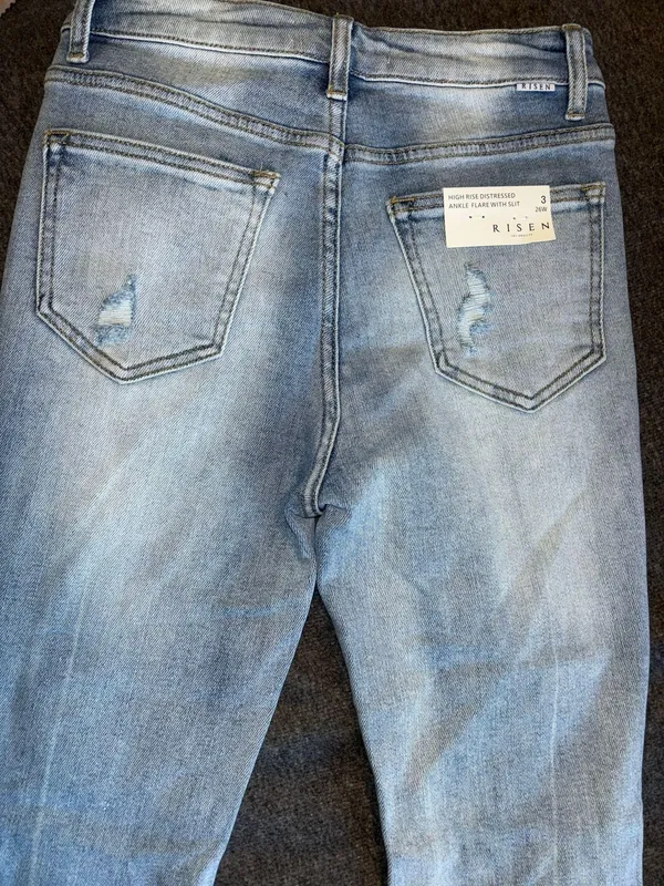 Risen Boutique High Rise Flare Jeans - Image 7