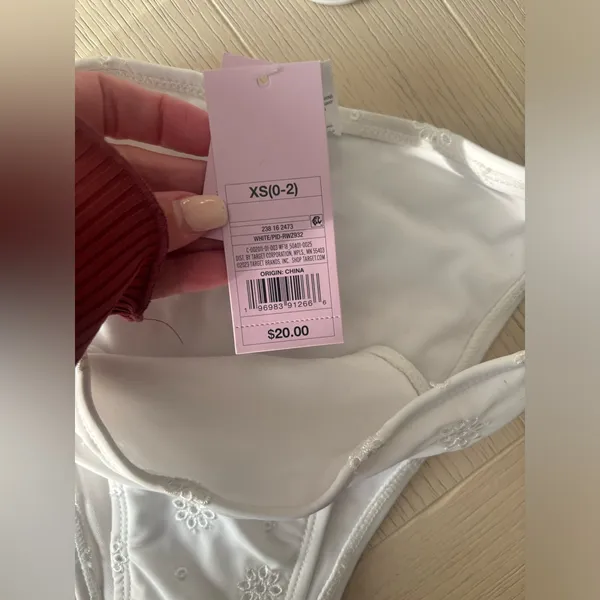 NWT XS White 2 piece bathing suit - Image 2