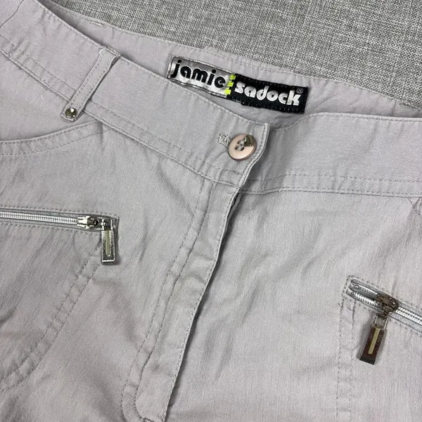 Jamie Sadock Shorts Womens 8 Gray Golf Bermuda Cargo Zip Pockets 9 Inseam - Image 2