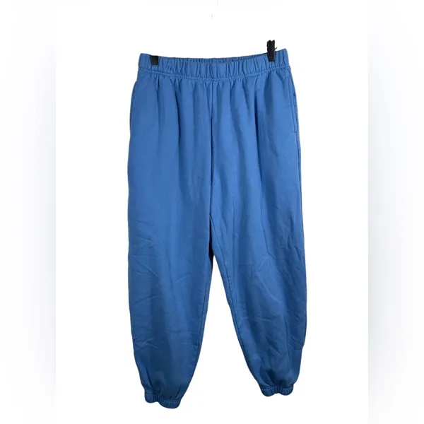 Garage Blue Jogger Sweatpants Women’s Size M Fleece Lined‎ Elastic Waist Pants - Image 2