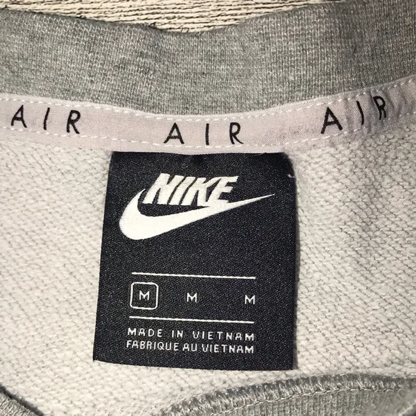 Nike Air Gray Long Sleeve Cropped Sweatshirt Size Medium - Image 9