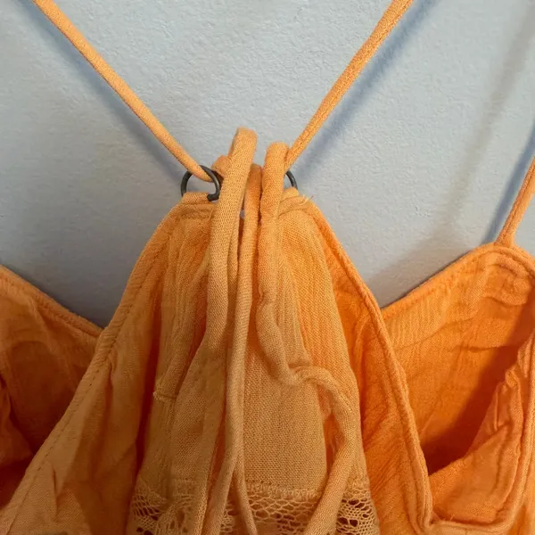 Free People Home Again Tank Top Cropped Orange NWT size Extra Small - Image 9
