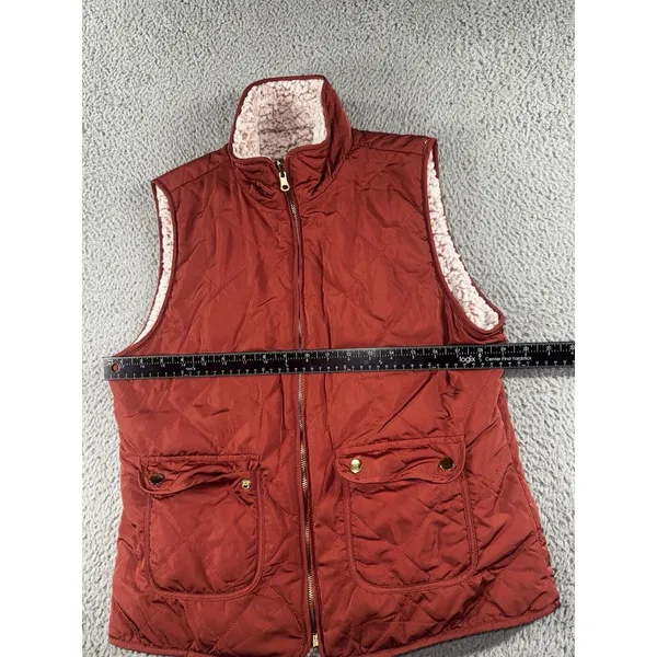 Love‎ Tree Vest Women Reversible Quilted Fleece Sherpa Full Zip - Image 5