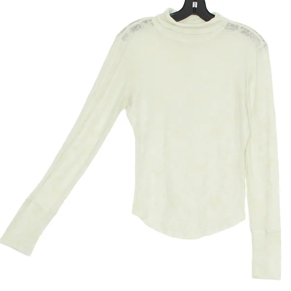 Intimately Free People Top Thermal Turtleneck Minimalist Boho Floral Sheer Small - Image 5