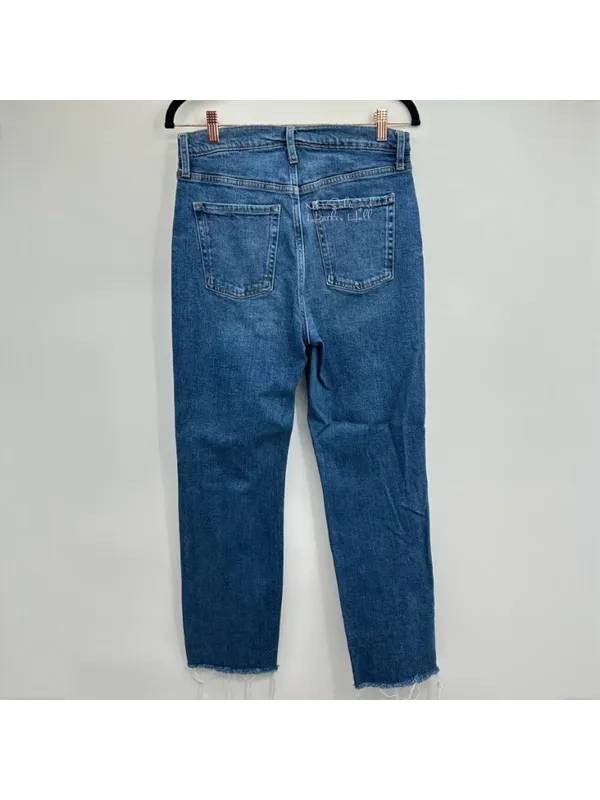 Old Navy Sky-Hi Extra High-Rise Straight Ankle Jeans Size 6 - Image 4