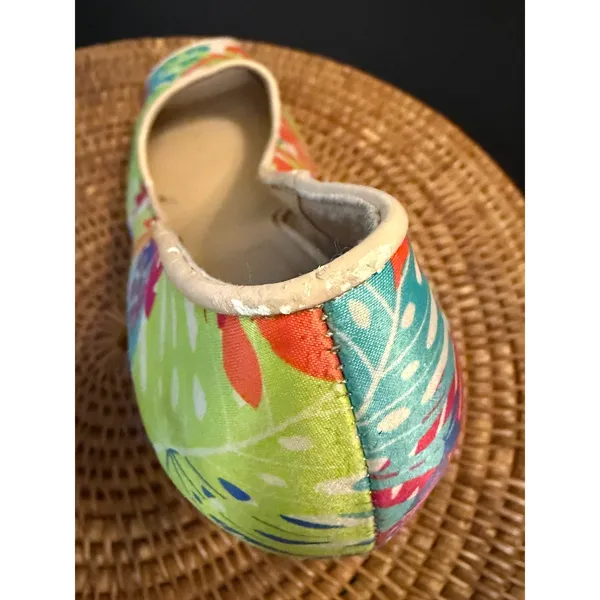 Tropical Peep Toe Platform Pumps Hawaiian‎ Leaf Print Multicolor Heels Size 9M - Image 11