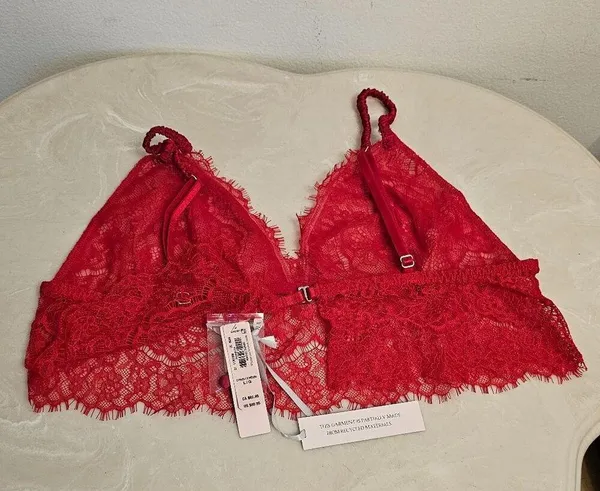 Lace Longline Bralette Red Women's Size L 11207908 - Image 6