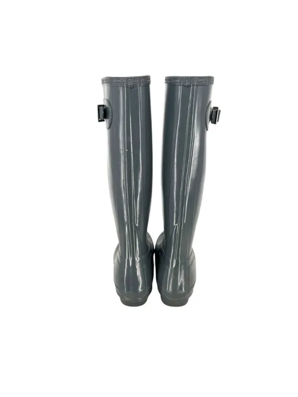 Hunter Original Tall Gloss Rain Boots Womens Gray Size US 6 EU 37 - Image 6