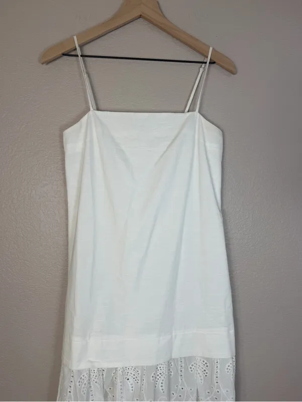 Mon Renn Agua Anglaise White Eyelet Lace Maxi Dress size Small $219 - Image 7