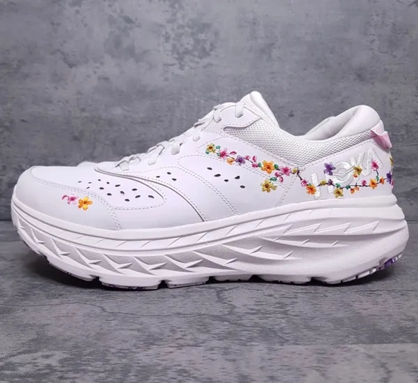 Hoka Bondi L "Vibrant Bloom" – White/Floral Embroidery – New (No Box) - Image 4