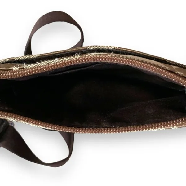 Coach Signature Monogram Canvas Crossbody Bag Brown Khaki Y2K Flat Messenger - Image 13