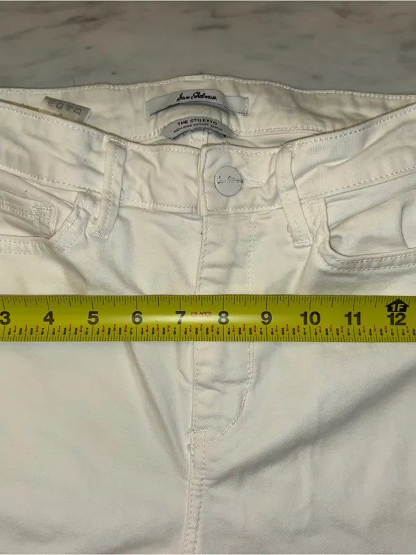 Sam Edelman Stiletto High Rise Skinny Ankle White Jeans - Image 3