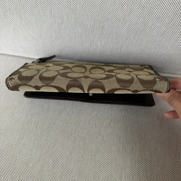 Coach Ashley Signature Jacquard Trifold‎ Wallet W/Checkbook Insert Y2K Vintage - Image 11