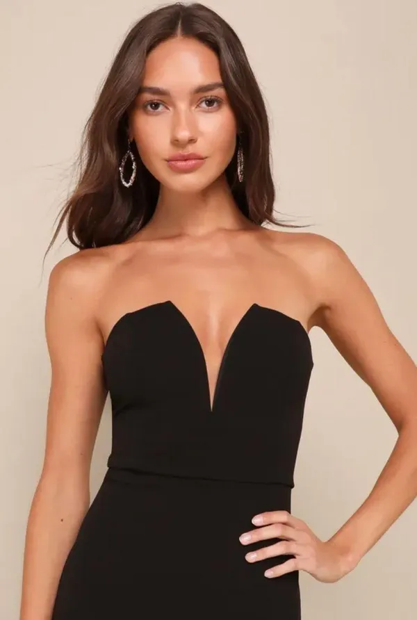NWOT Dedicated to Glamour Black Strapless Maxi Dress - Image 3