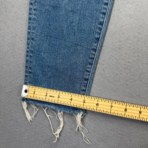 MOTHER High Waisted Looker Ankle Fray Jeans Thrilling Shots Distressed Blue 29 - Image 9