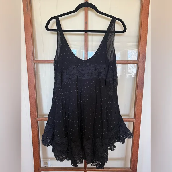 Free People Intimately She Swings Slip Chamise Lace Trim Boho Mini Dress – XS - Image 6