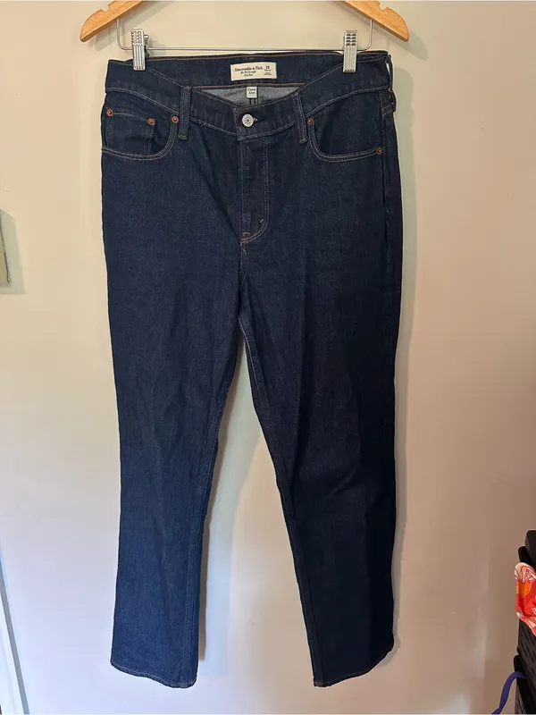 Abercrombie 90’s curve love straight jean dark marble 29 - Image 3
