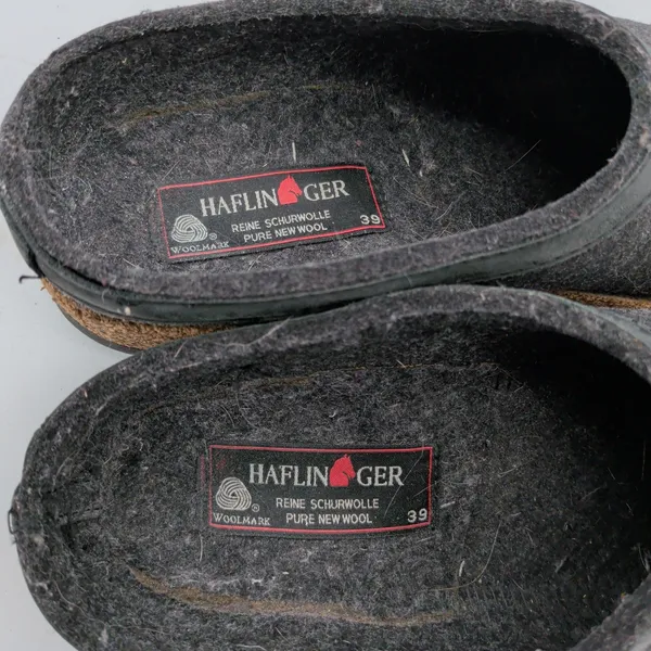 Haflinger Grizzly Wool Clogs Charcoal Gray Felt Slip On Shoes EU 39 Womens 8-8.5 - Image 8