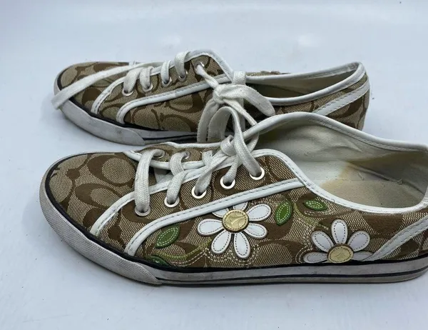 Coach Brown White Sneakers Size 8 - Image 4
