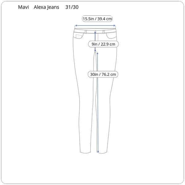 Mavi Jeans Womens 31/30 Alexa Mid Rise Skinny Dark‎ Wash Classic Stretch Ankle - Image 11