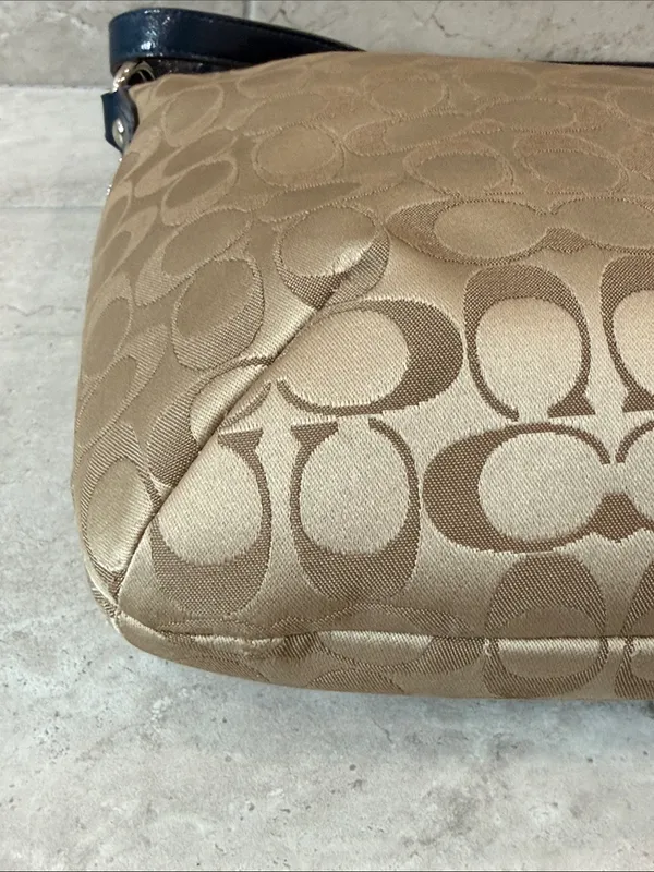 Coach Penelope Signature Sateen Convertible Hobo / Shoulder Bag Tan F19232 - Image 6