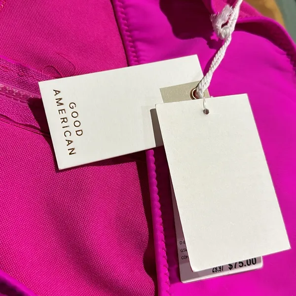 NWT Good American Compression Zip-Up Sports Bra in Fuchsia Pink001 LARGE - Image 5
