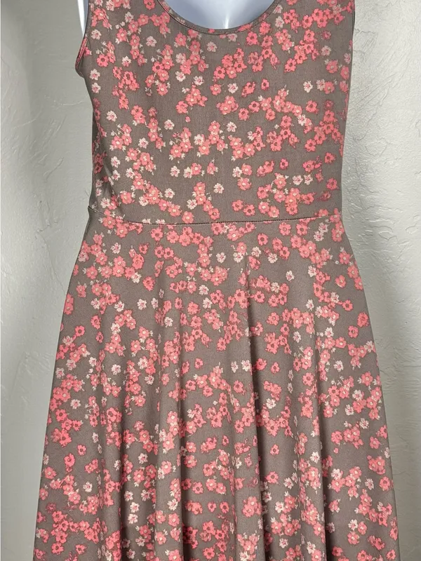 Free People Pink Floral Athletic Dress Scoop Neck Size Medium - Image 4