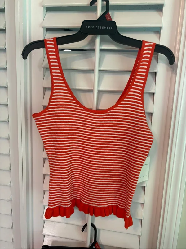 Free Assembly Orange And White Tank And Skirt Set Size Medium - Image 5