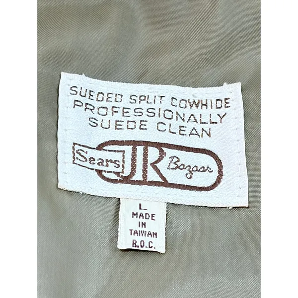 Vintage 70s Sears JR Bazaar Tan Suede‎ Leather Vest Women's L Western Boho - Image 3