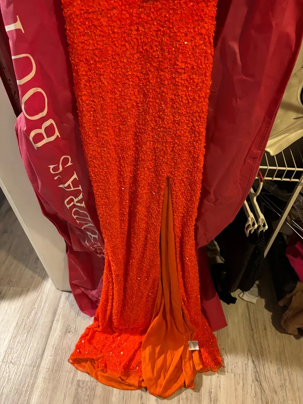 orange sequin prom dress jovani - Image 2