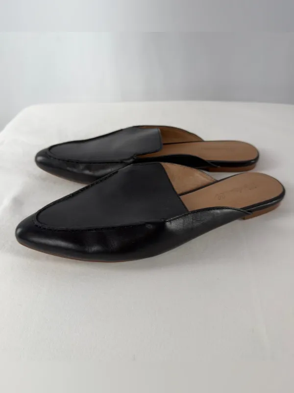 Madewell The Frances Skimmer Pointed Toe Leather Mule‎ in Black Size 8.5 - Image 4