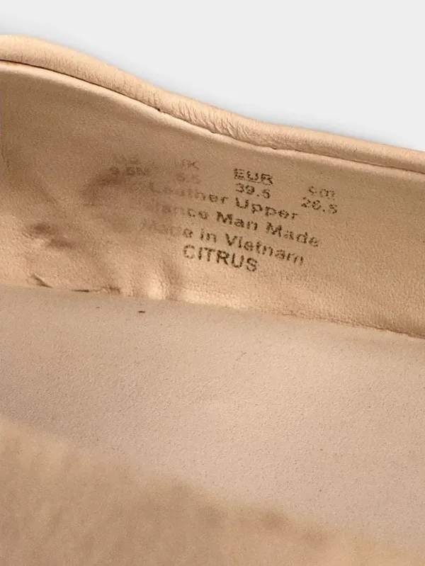 Franco Sarto Citrus Cream Leather Almond Toe Round Block Heel SZ 9.5 - Image 9