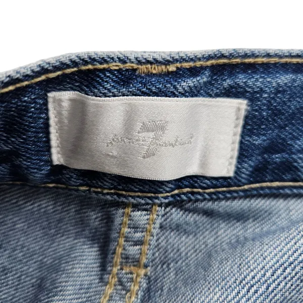 7 For All Mankind Easy Straight Floral Embroidered Denim Jeans Womens 26 - Image 3