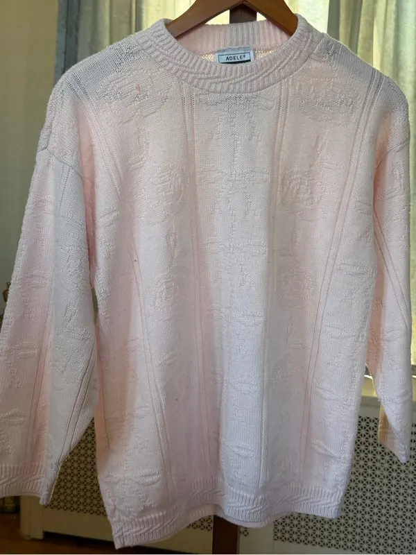 Adele pink sweater with textured knit L pattern #knitwear #textured Size L - Image 4