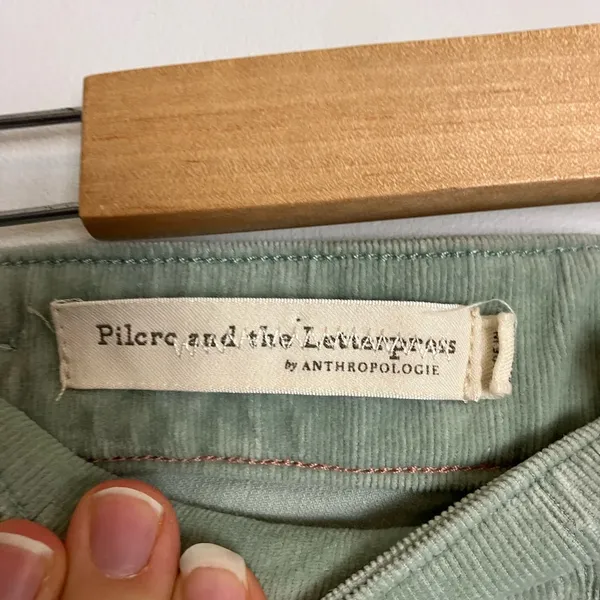 Pilcro and the Letterpress Anthro Mint Green High-Rise Skinny Corduroys Pants - Image 8