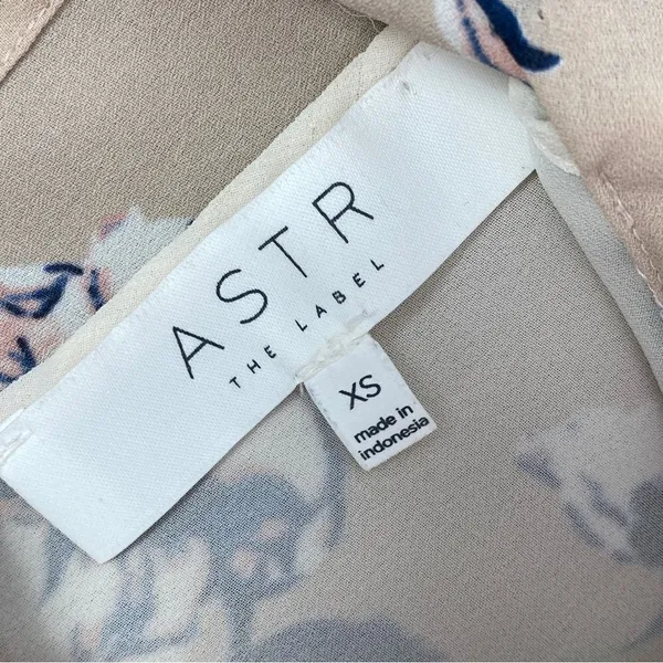 Astr the Label Floral Chiffon‎ Layered Split Black Crop Blouse Blush XS - Image 11