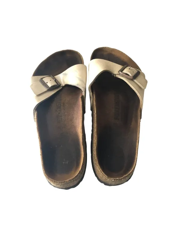Birkenstock Madrid Slide Sandals White 40 Women's Size 9 - Image 5