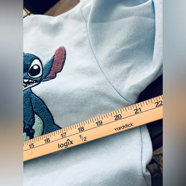 Disney Stitch Women’s Blue Full Zip Character Sweatshirt Hoodie medium size - Image 5