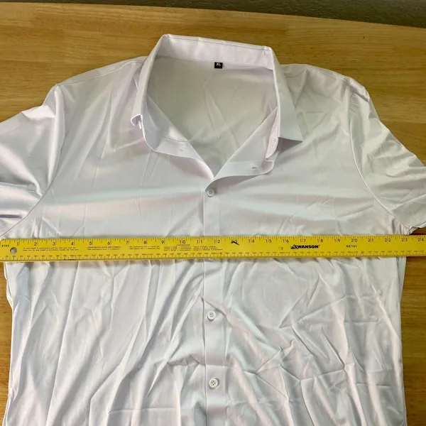 NWOT White Satin Button Up Blouse Size XL - Image 5