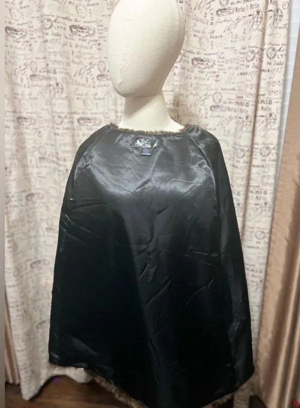 Brown Faux Fur Cape sz M / L - Image 13