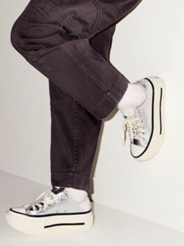 NEW CONVERSE  Chuck Taylor All Star Lift Double Stack Platform Metallic Sneaker - Image 8